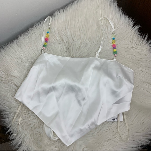 Forever 21 Beaded Shoulders Festival Crop Top - Picture 1 of 5